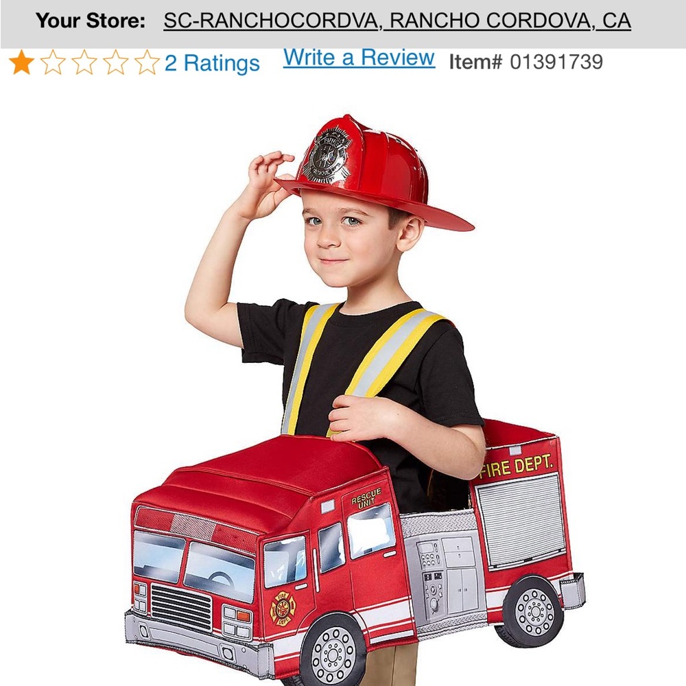 Toddler fire truck costume